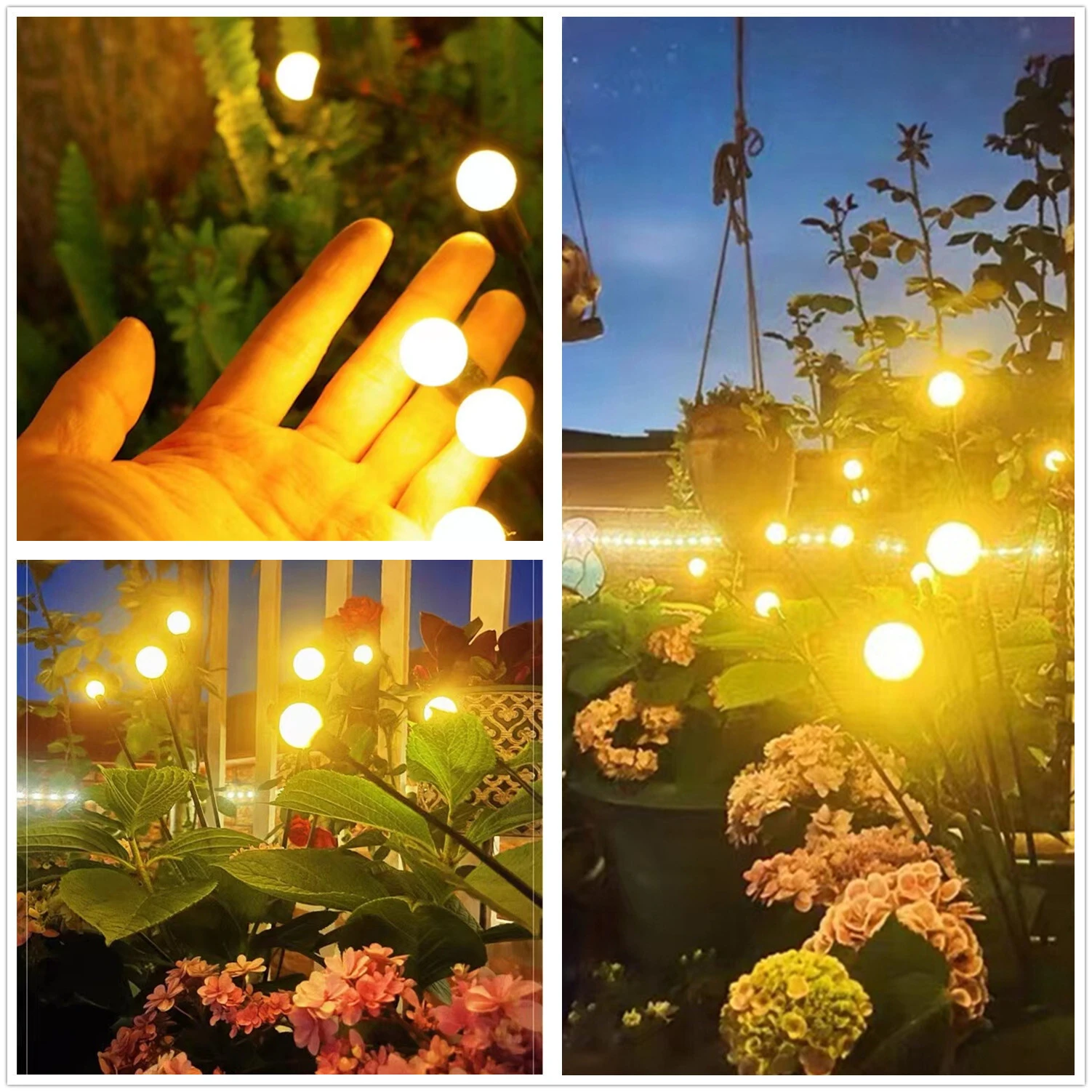 Lampă solară pentru licurici, atmosferă în aer liber, pentru decorarea curții, 6/8/10 led, lumină pentru cărări pentru licurici IP65, impermeabilă la apă, grădină solară 1