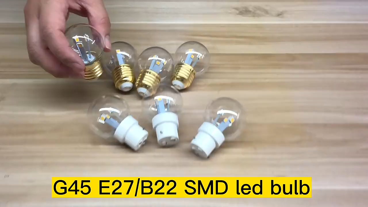 CE RoHS Hemat Energi SMD Med Starburst Bohlam LED G45 E27/B22 1w Siang Hari Putih Lampu LED G45 Bohlam Lampu 1