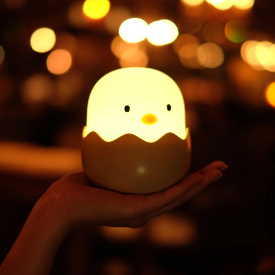 สไตล์ใหม่ LED เปลือกไข่ไก่ไฟกลางคืน Touch Soft ซิลิโคน Usb โคมไฟแบบชาร์จไฟตกแต่งห้องนอน Led 3D Night Light 1