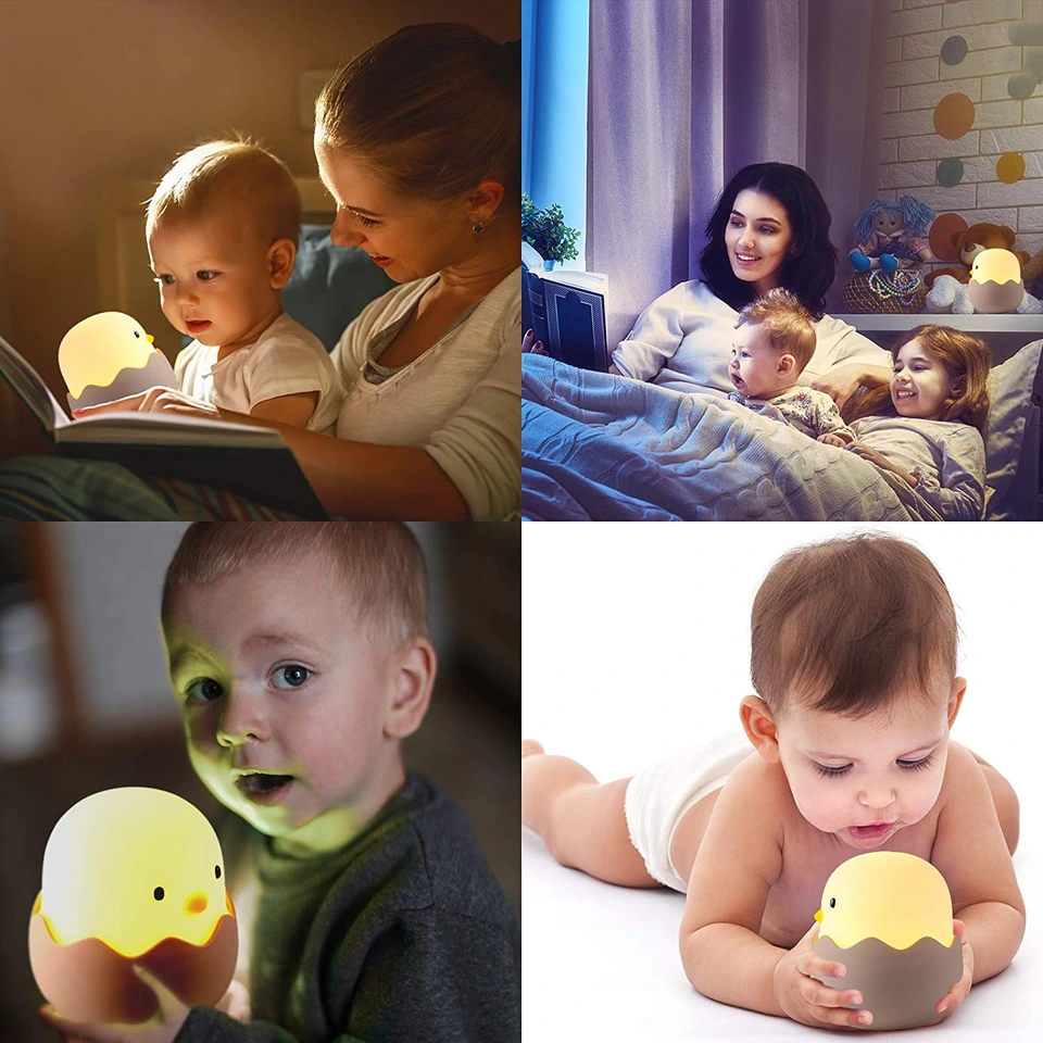 New style LED Eggshell Chicken night light Touch Soft Silicone Usb Rechargeable lamp Bedroom Decor Led 3D Night Light1 1