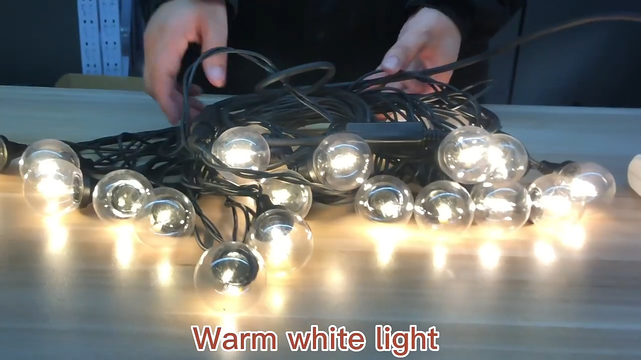 Bună calitate Iluminat comercial popular cu LED-uri vintage g40 cu filament feston lumini IP44 glob terasă în aer liber Crăciun 1