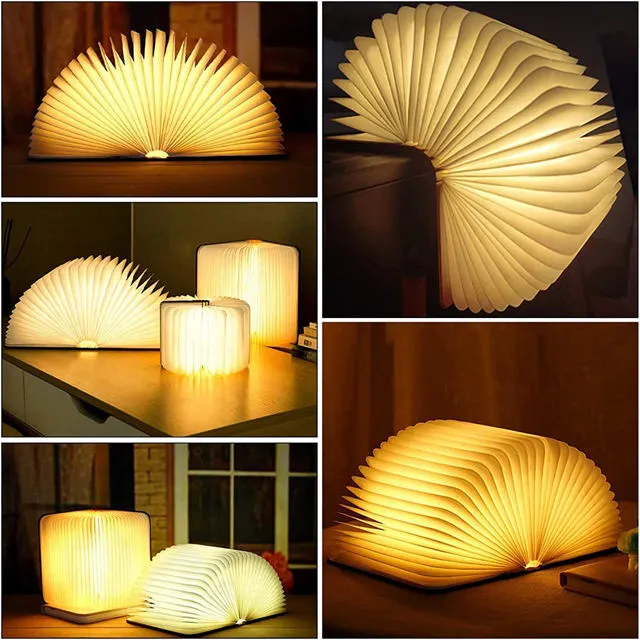 USB Rechargeable Wooden flexible Creative LED Book Light Portable Magnetic Wooden Night Light Reading Desk Lamps 1