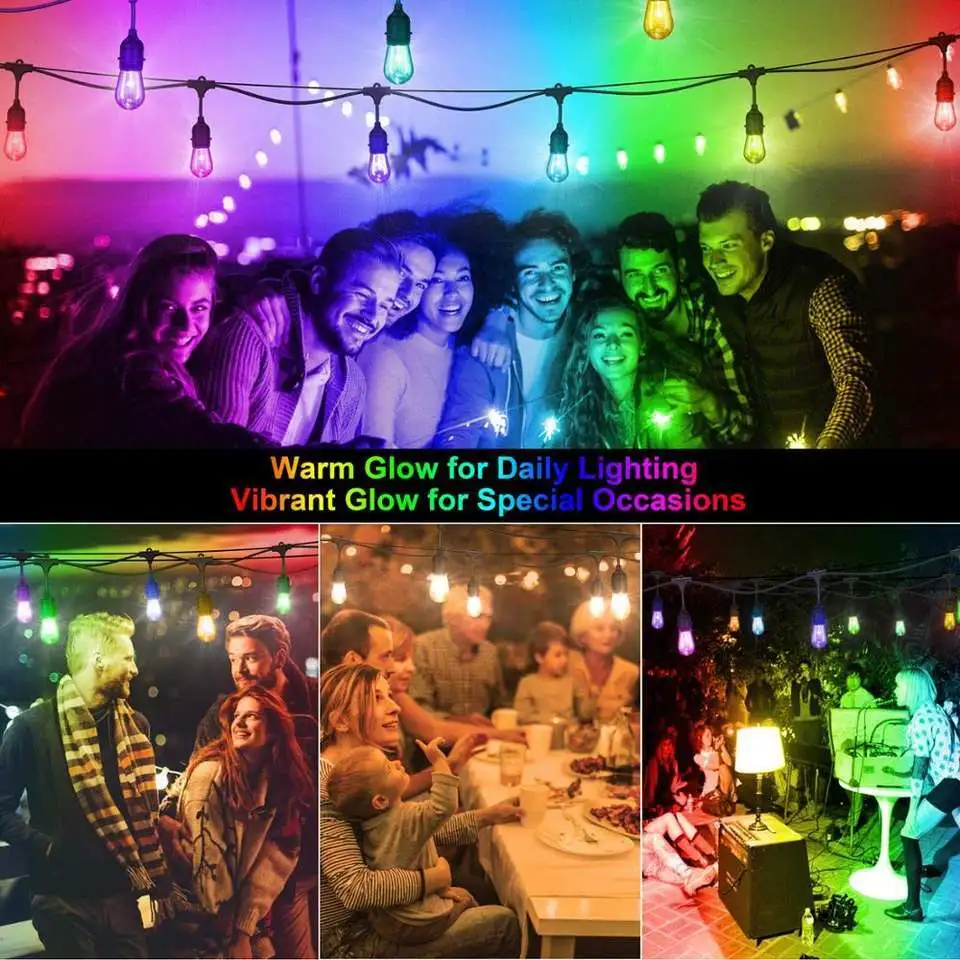 Jual panas Vintage remote control RGB S14 memperhiasi lampu IP65 Pencahayaan Hias Komersial LED Multi-warna RGB S14 1
