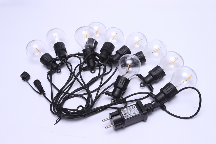 IP65 Terhubung lampu string luar ruangan 24 v lampu liburan a19 lampu teras dekorasi Natal A19 filamen Festoon Stri 3
