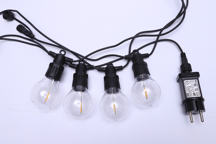 IP65 Terhubung lampu string luar ruangan 24 v lampu liburan a19 lampu teras dekorasi Natal A19 filamen Festoon Stri 4