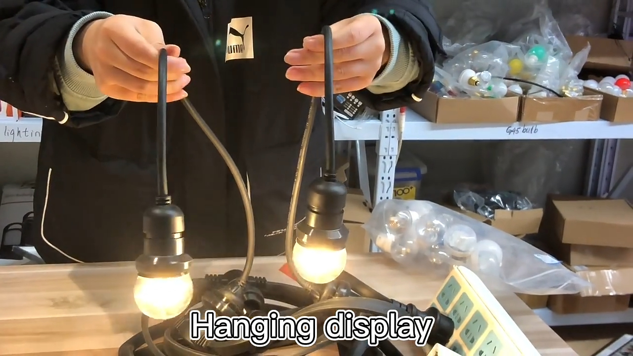 30CM 50CM Festoon Light Accessories black white cable E27 lamp Dropper IP44 led lampholder drop for festoon lighting 1