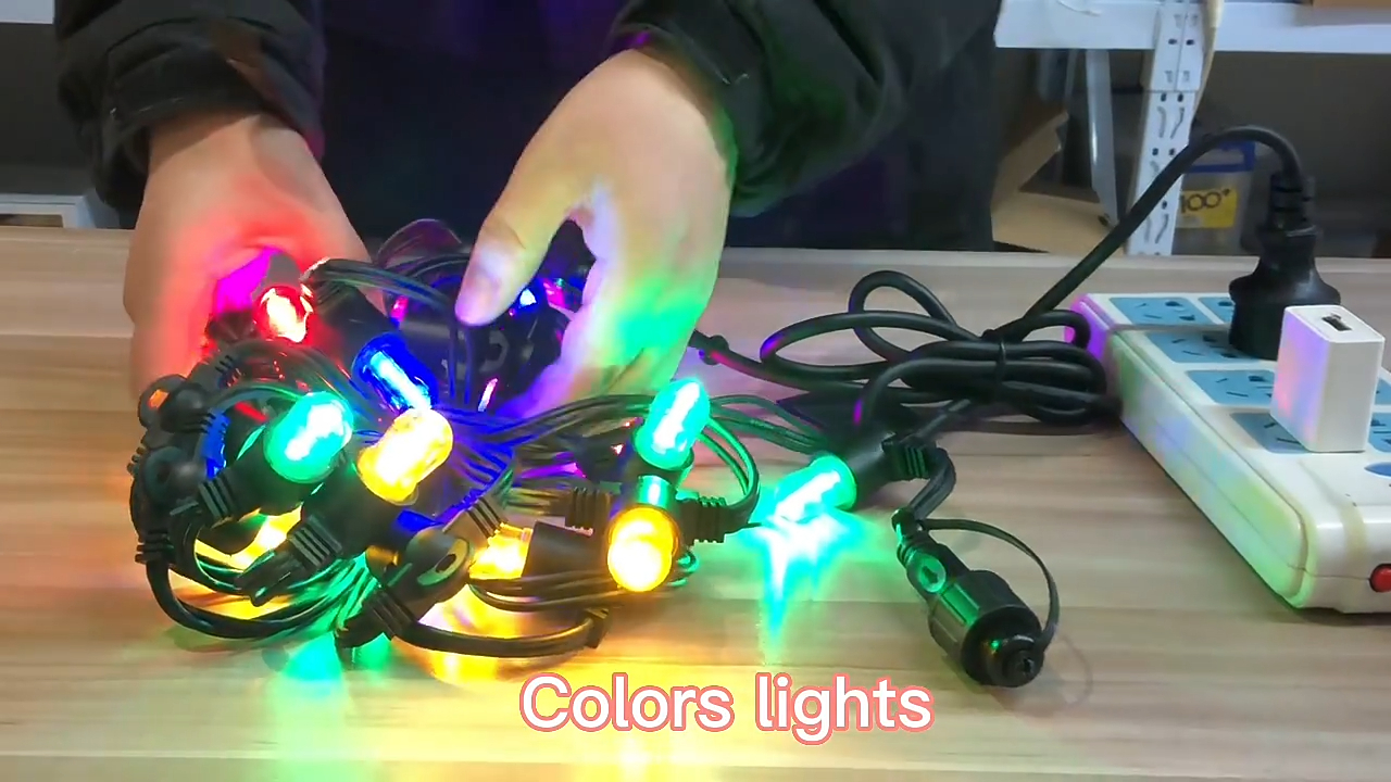 wendadeco 220 v kabel hitam E14 flash bohlam strobo string lampu tahan air dekorasi natal lampu led teras diwali 1