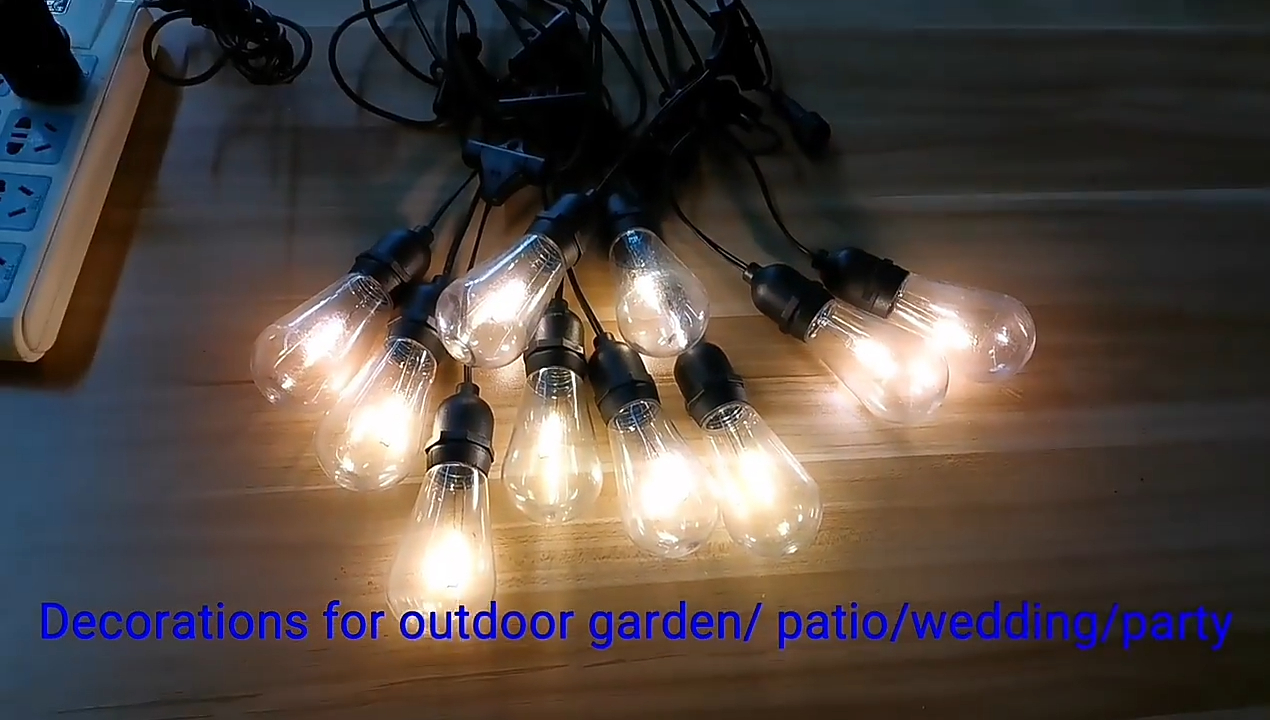 Iluminação decorativa à prova d'água S14 cordão de luz led cinto decorações de natal luz do pátio ao ar livre s14 cordão festão 1