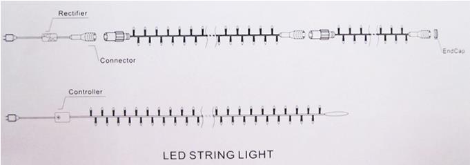 عطلة أضواء سلسلة في الهواء الطلق الجنية أضواء عيد الميلاد الصمام سلسلة أضواء الشركة المصنعة 27