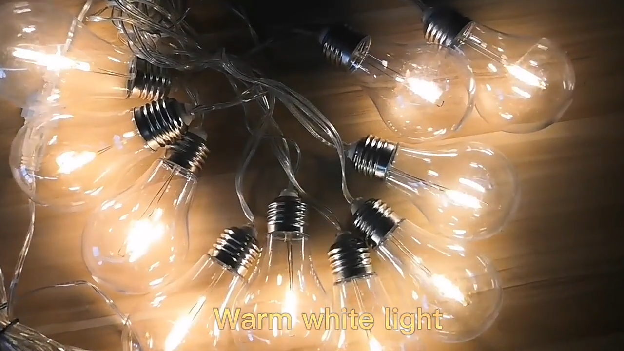 wendadeco pesta liburan pernikahan menggunakan tegangan rendah outdoor patio menggunakan panjang led A19 filamen string lampu dengan plastik A19 1