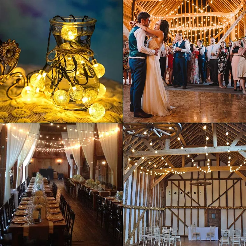 LED solar bubble ball string LED solar light string outdoor decoration colored light garden layout New Year Christmas 2