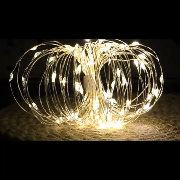 Dekorasi Natal Lampu String Tenaga Surya 100 LED Peri Lampu Natal Kawat Tembaga Tenaga Surya Led String Lampu untuk Teras 1