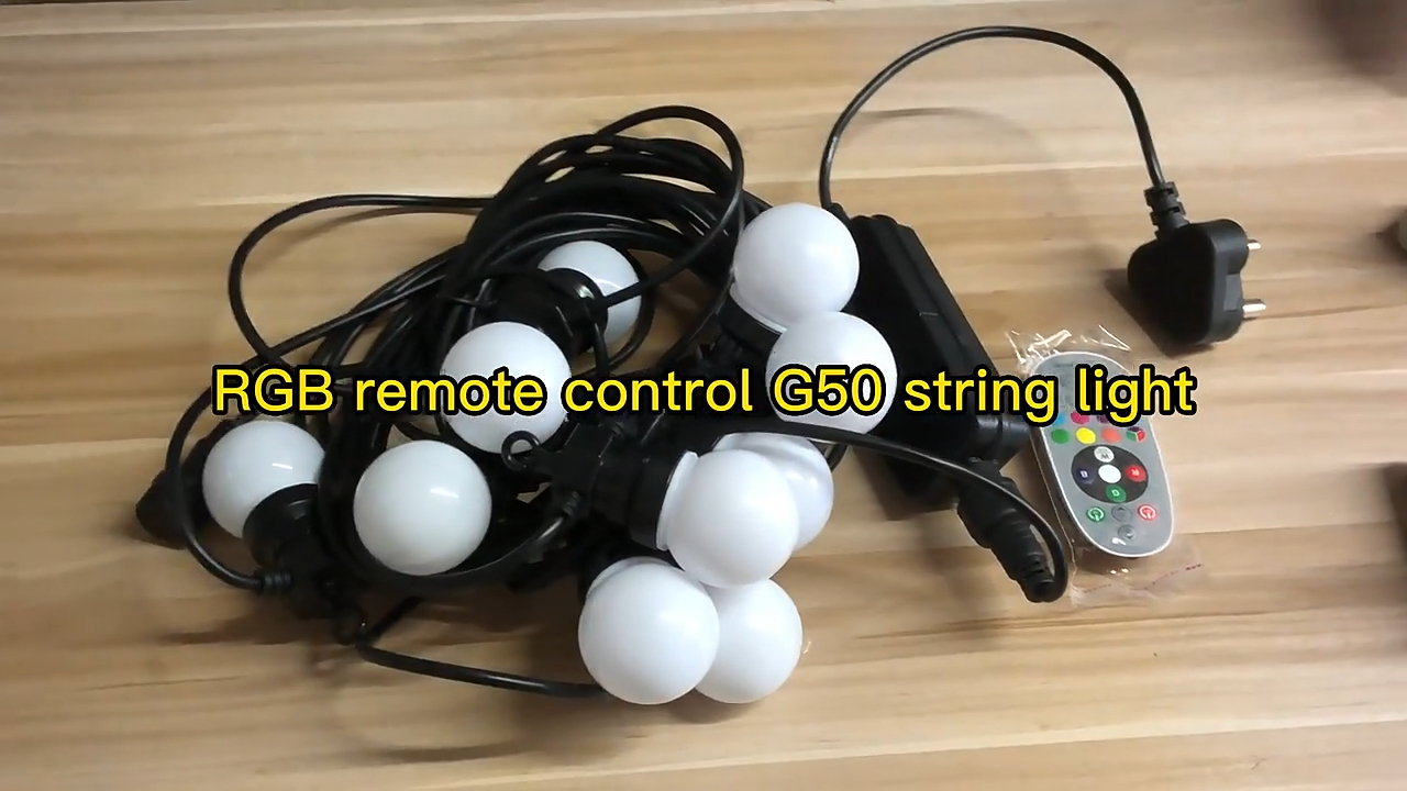 Festoon Lights 10M 20 G50 RGB Bulb Outdoor Waterproof Belt Garland Lights Dengan Warna Led Bulbs 1