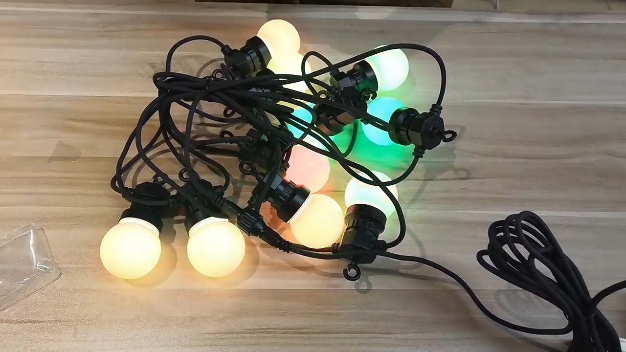 Weatherproof RGB patio string lights g50 rgb christmas holiday decorative lighting garden patio string lights 1