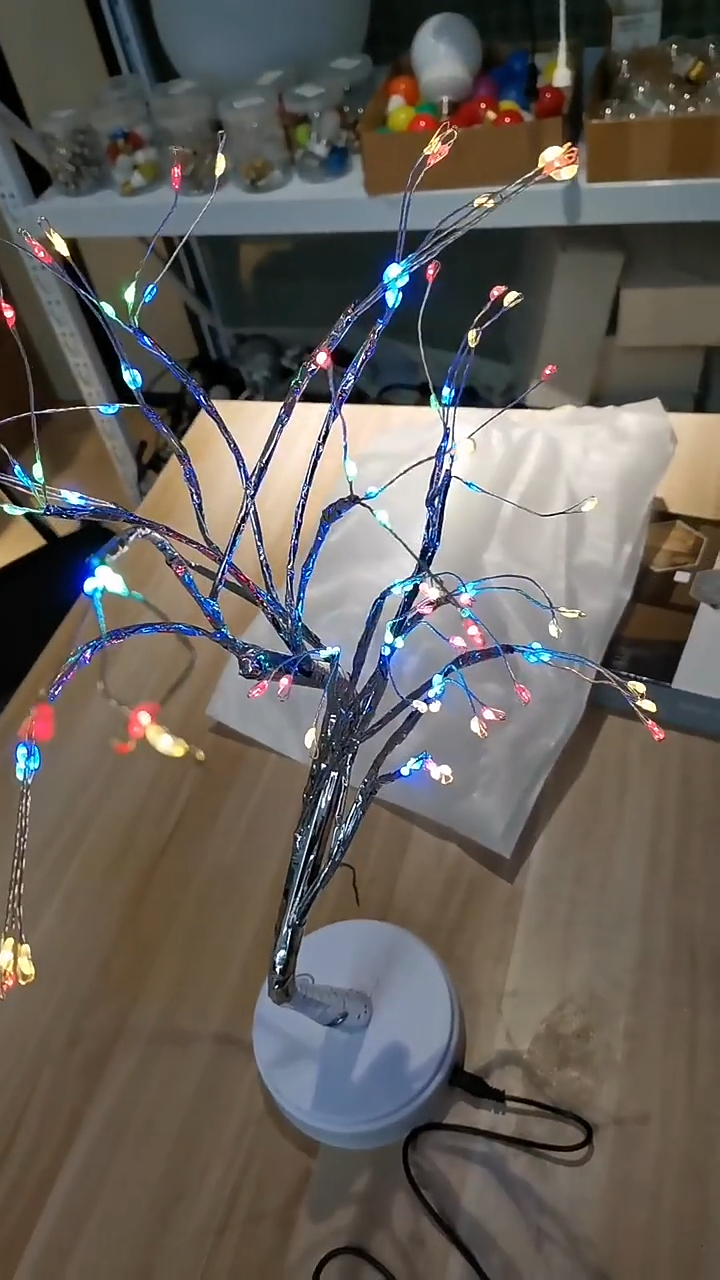 Wendadeco DIY ของตกแต่งวันคริสต์มาสห้องนั่งเล่นโคมไฟกลางคืนรีโมทคอนโทรล LED Fairy Lights 4.5v Spirit led Tree Lights 1