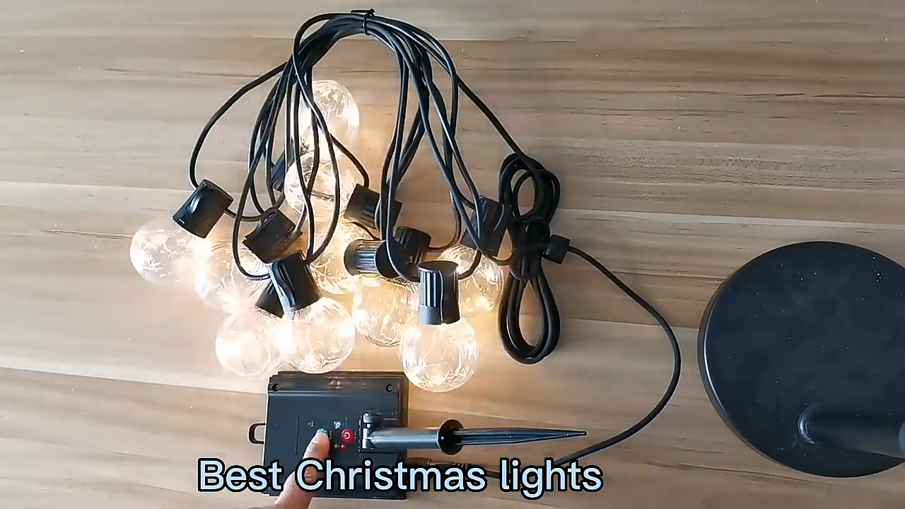 pabrik memasok solar A19 string light IP44 holiday lighting A19 featoon lamp warm white memimpin lampu Natal komersial 1