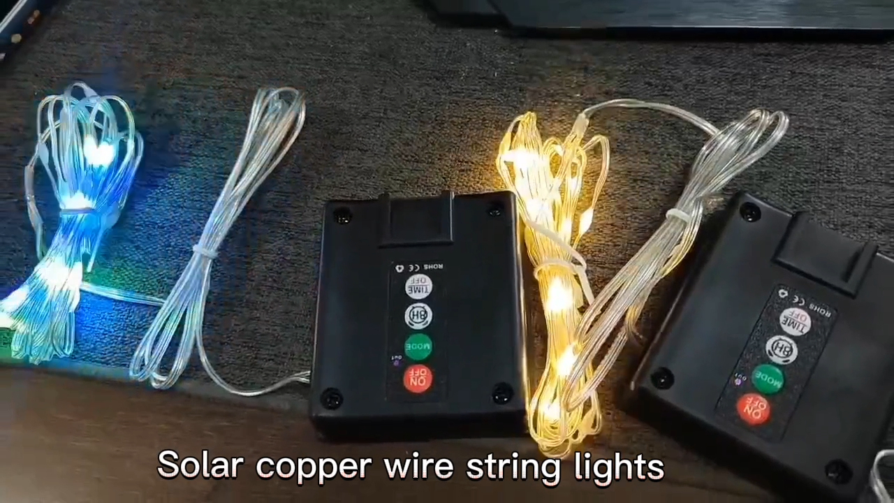 Tahan Air Outdoor Surya Kawat Tembaga Lampu LED String Lampu Bertenaga Garland Fairy String Solar Lampu Natal Permanen 1
