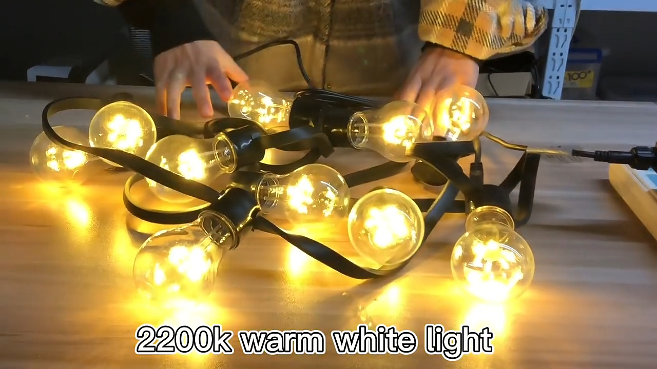jual panas Outdoor Hanging Conencatble Festoon Lights 100m Kabel Karet Datar pencahayaan pesta E27 Lampu Sabuk Lampu 1