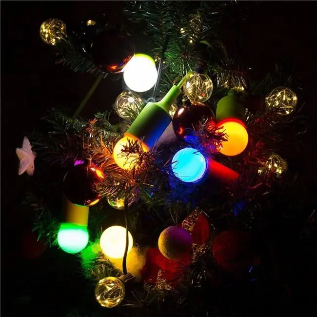 Liburan Pencahayaan G45 Bohlam Lampu Natal Warna 230V Globe Bohlam G45 Warna Med Starburst Lampu Bohlam Led 1W E27 1