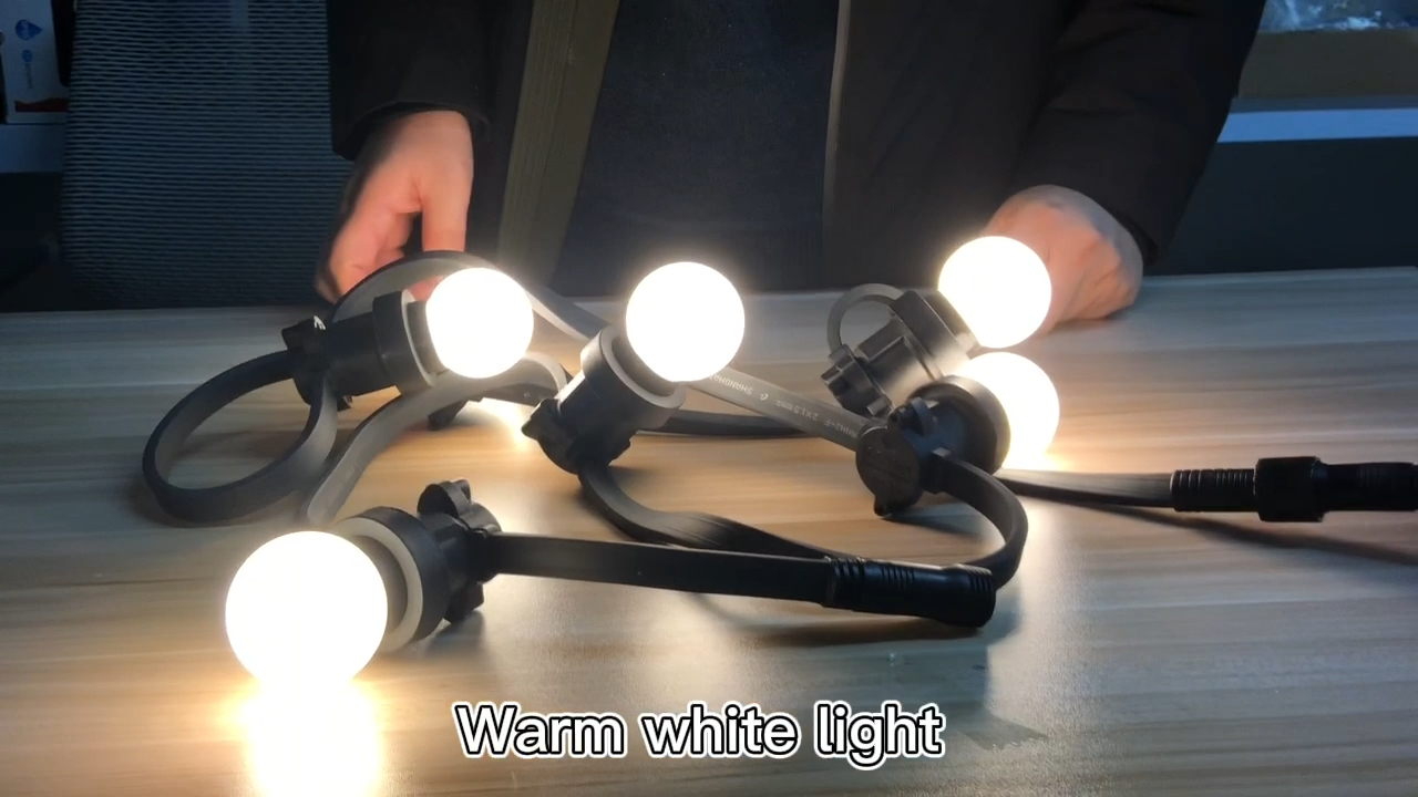 Penjualan Panas Dekorasi Natal Lampu Festoon Kabel Hitam Kabel B22 E27 Bohlam 24 V Flat Belt Led String Light 1