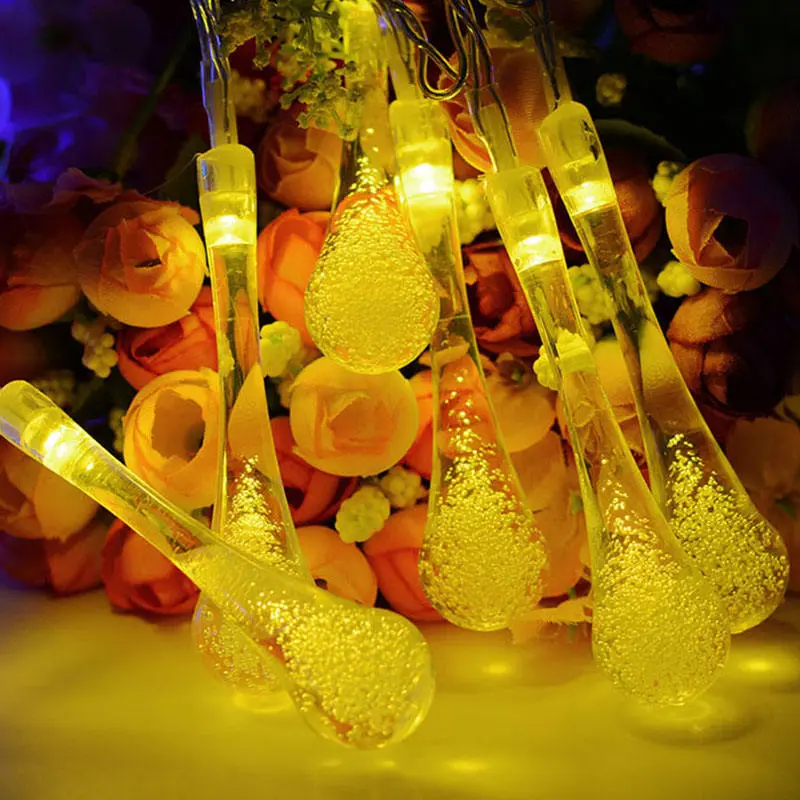 8 Lighting Modes permanent christmas lights Outdoor Waterproof Christmas Decorations solar Raindrop led String Light 1