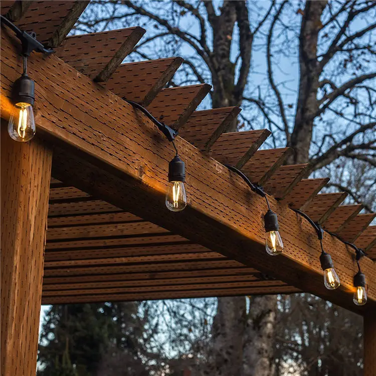 China memproduksi IP65 tahan air surya S14 festoon string light 48ft shatterproof string light outdoor lampu natal 1