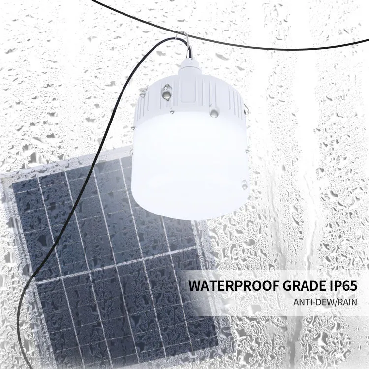 Lampu bohlam sing bisa diisi ulang solar Wektu kerja sing dawa LED lampu camping Lampu LED Darurat karo Hook 1