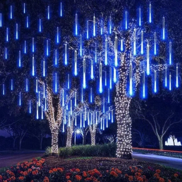Copac Iluminare decorativă lampă cu meteori personalizată Cascadă cu LED-uri Lămpi pentru ploaia de meteoriți Decorațiuni de Crăciun Lumini cu led pentru zăpadă 1