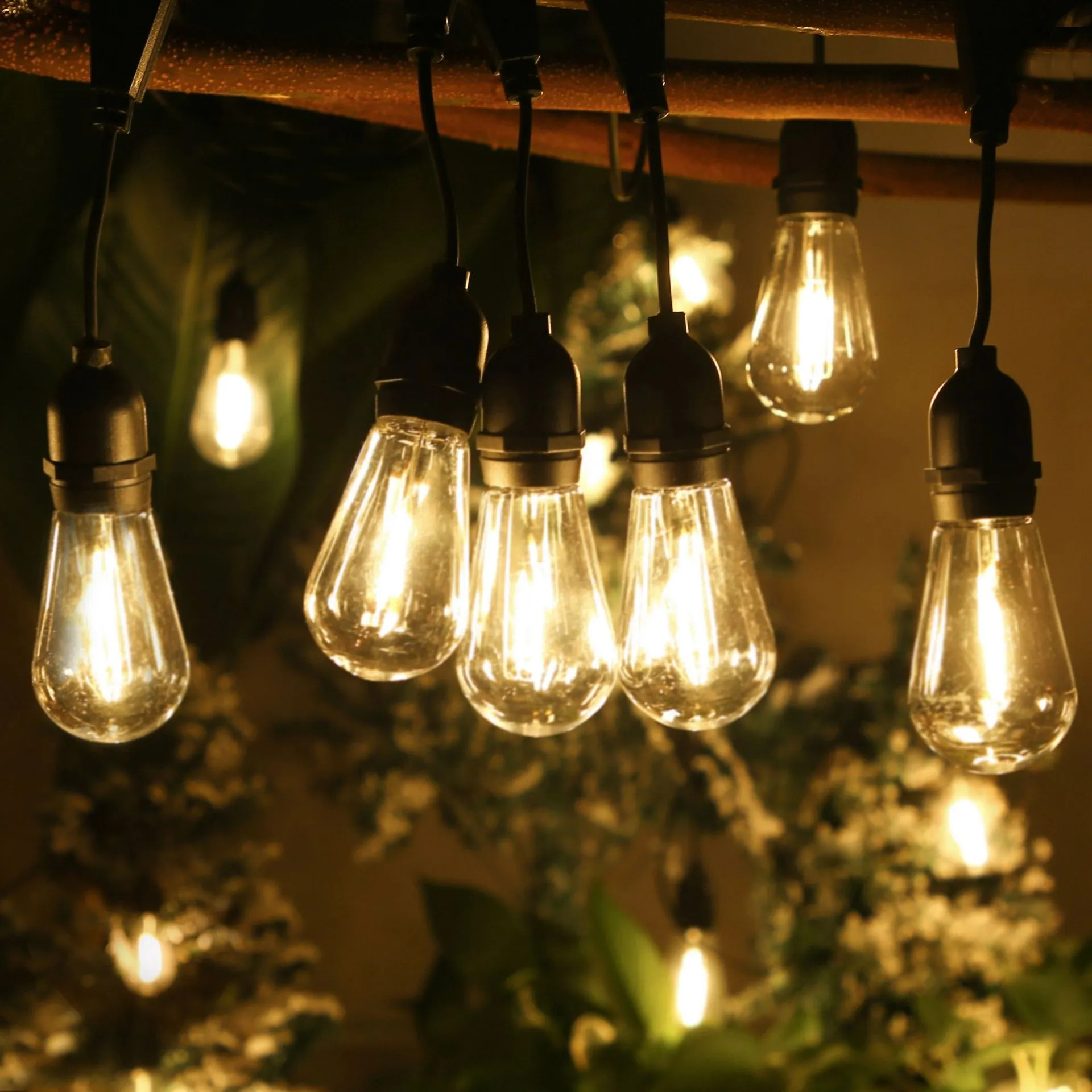 led s14 solar string lampu luar ruangan plastik tahan air S14 lampu led string lampu outdoor tahan rusak natal li 1