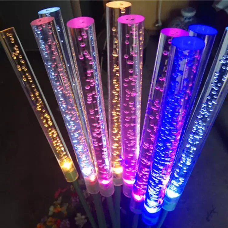 Newdesign Lumini de grădină pentru exterior Dc12v Lumini acrilice pentru peisaj rezistente la ploaie, alb cald/colorat, Led Reed, tijă acrilică. 1