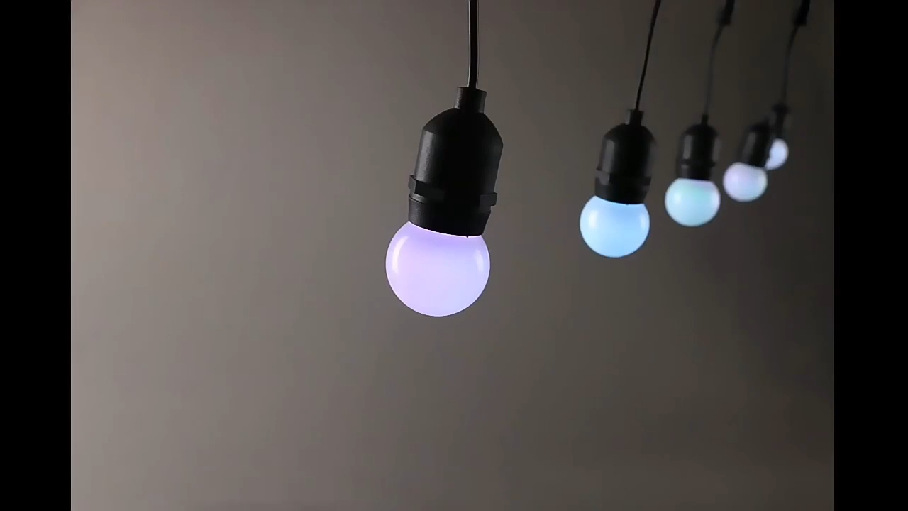 Liburan Pencahayaan Deco RGB Bulb String Lampu Warna Bohlam G45 Bulb String Natal Lampu LED String 5M10L 10M20L 1