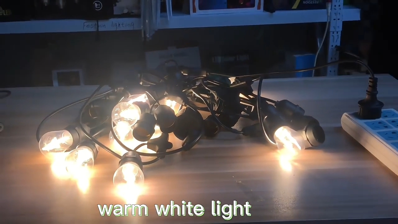 Outdoor diwali light IP65 Waterproof Hanging christmas Lights E27 E26 Socket Base S14 led bulb String Light for Backyard 1