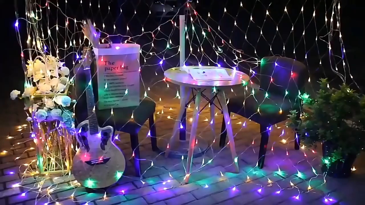 Outdoor Indoor LED Netz Weihnachtsbeleuchtung Girlande Fenstervorhang Fee Dekoratives Licht Hochzeit Hof Mesh Strin 1