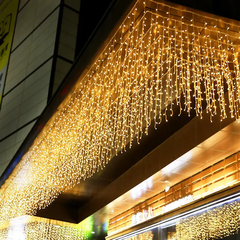Outdoor IP44 Tahan Air LED Tirai Lampu Festoon Icicle String Lampu Pesta Taman Tahap Luar Ruangan Peri Lampu Natal 1