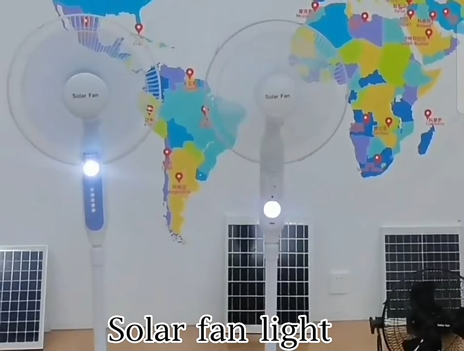  Hot sale rechargeable solar fan 16 inch 12v dc stand fan with led light Products | Wenda Deco 