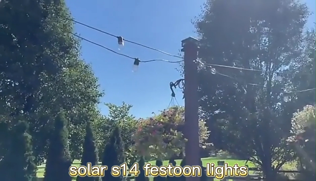 Tenaga Surya LED 10m 48ft solar s14 LED Bulb string lampu IP65 Waterproof Pernikahan lampu hias Solar S14 festoon 1
