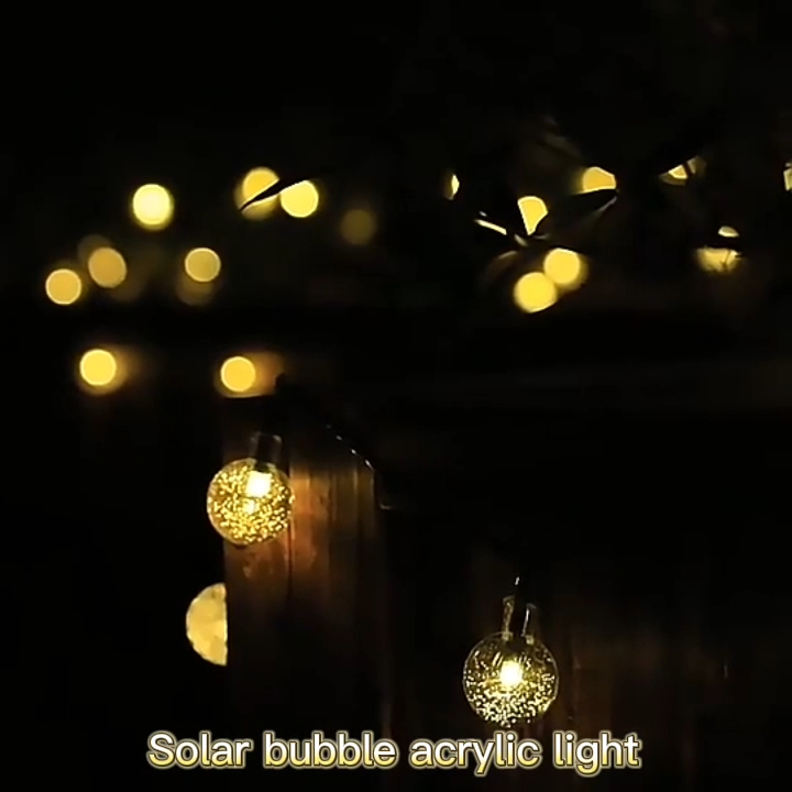 Lucrări solare de exterior cu design nou, lămpi de cristal cu bule de zâne, impermeabile, decorațiuni de Crăciun, petrecere festivă cu led 1
