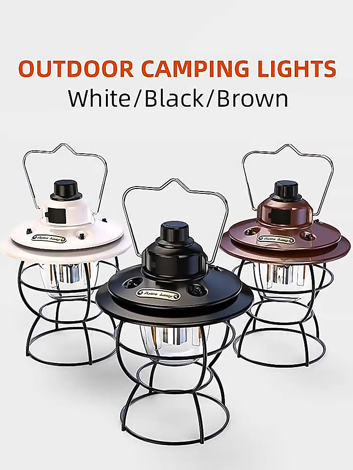  Intro to Outdoor Camping Equipment Lantern Type-C Rechargeable Waterproof Emergency Lamp LED Camping Lights Wenda Deco 
