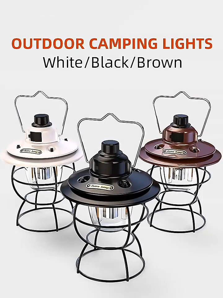 Outdoor Camping Equipment Lantern Type-C Rechargeable Waterproof Emergency Lamp LED Camping Lights Wenda Deco 1