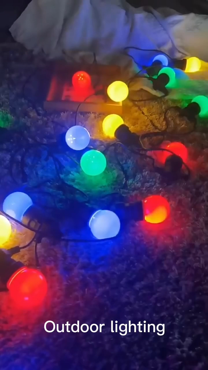 Warna sing bisa disambungake kanthi kualitas tinggi G50 globe festoon lighting outdoor 24v patio lampu natal G50 vintage string light 1