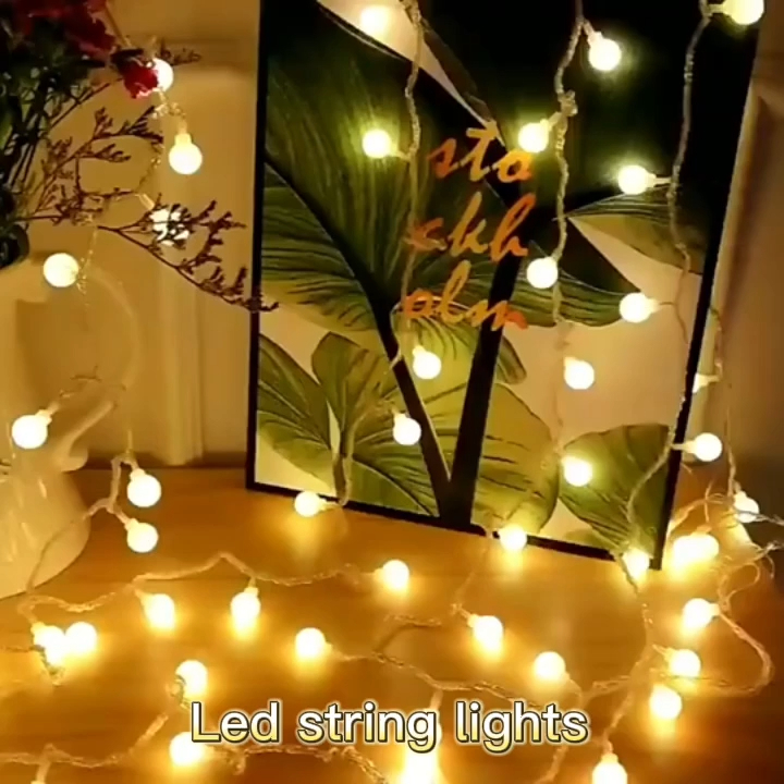 Outdoor and indoor LED spherical lights holiday string lights are used for Christmas tree and garden wedding decoration 1