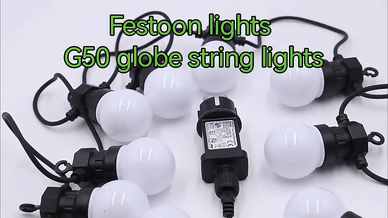  Intro to Waterproof IP44 G50 Globe string light Festoon Light String G50 LED garland string light Wenda Deco 