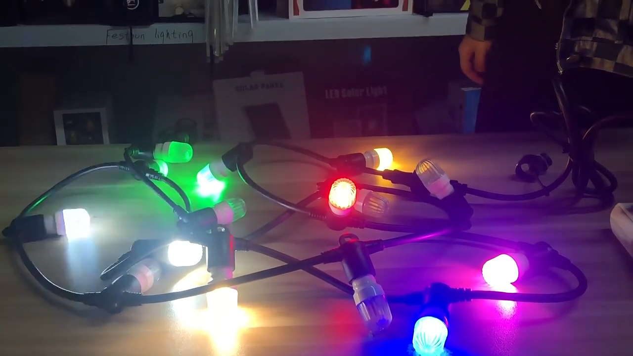  Intro to Outdoor decoration lighting easy install light weight festoon E14 Bulb string light Wenda Deco 