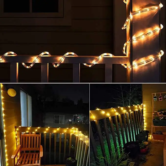 Waterproof Solar rope led String Light 100 LED Tube Lights med starburst Solar Rope Lights untuk Outdoor Garden 1