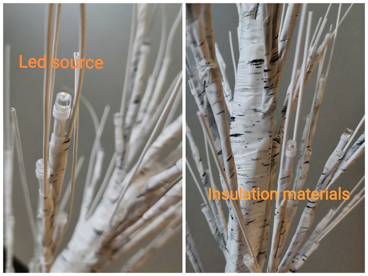 Mesteacăn artificial iluminat cu LED Blat de masă Mesteacăn alb 18IN 24 LED-uri Lumini pentru copac mic Funcționează cu baterii copac decorativ LED l 13