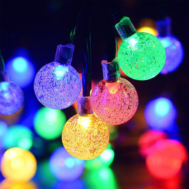 LED solar bubble ball string LED solar light string outdoor decoration colored light garden layout New Year Christmas 6