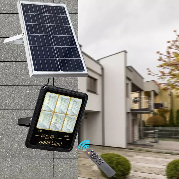 300W Solar-Flutlicht Luminous White Light Batterie wiederaufladbare LED-Flutlicht ip67 Solar-Notflutlampen 1