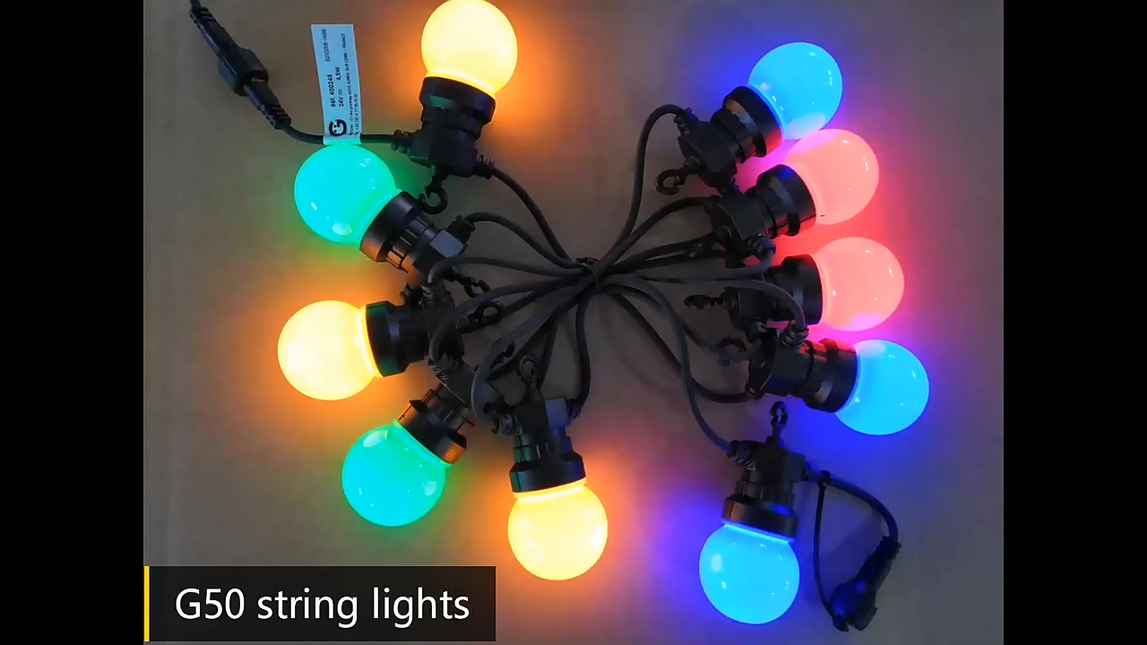 Produk Lampu Natal Pesta Tali Peri G50 Festoon Globe Multi Warna LED Luar Ruangan | Wenda Deco 1