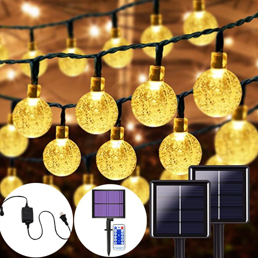  Outdoor Solar Lights Strings LED Waterproof Fairy Bubble Ball Light Decorative Globe string Lights Products | Wenda Deco 