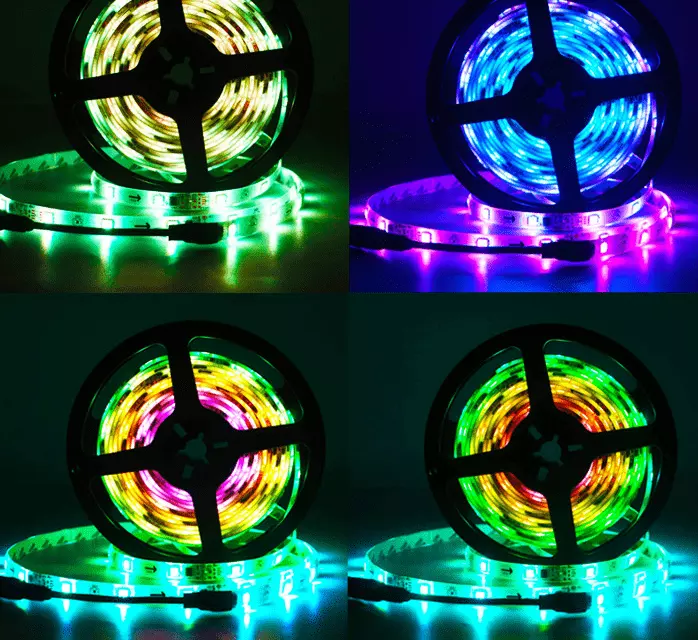  rgb led strip light flexible remote Control wifi smart multi color 5m 12v 5050 rgb led pixel strip lights Products | Wenda Deco 
